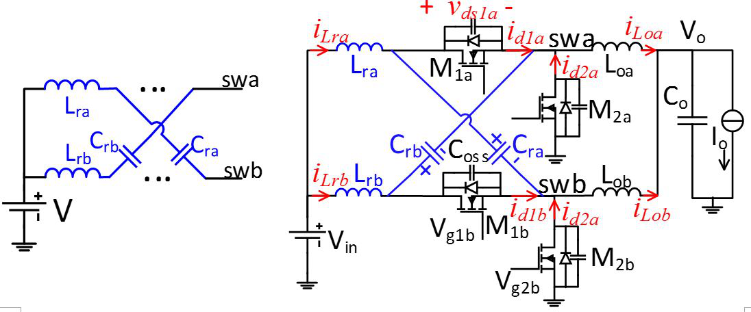 Image of resonant cross-commutated cell applied in two-phase buck converter.