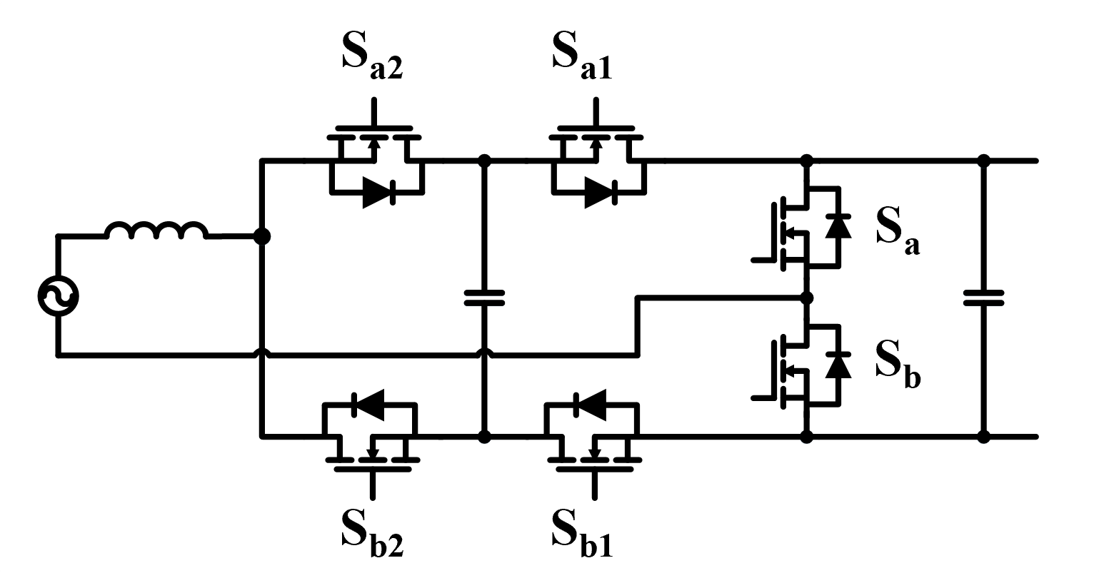 Three-level flying capacitor topology