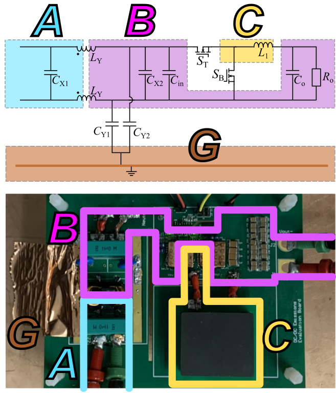 Converter circuit image showing CM areas
